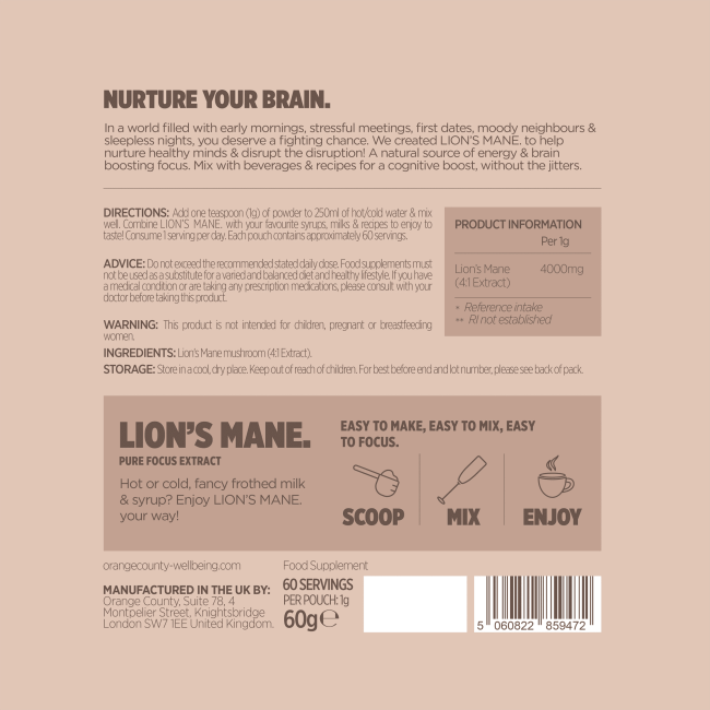 ORANGE COUNTY LIONS MANE EXTRACT POWDER