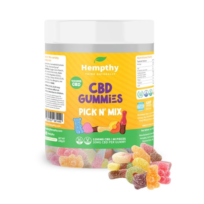 HEMPTHY CBD GUMMIES 1200MG TUB